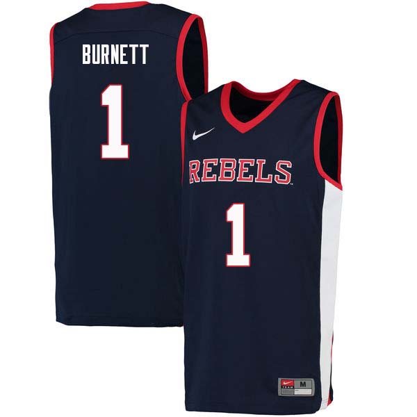 Men #1 Deandre Burnett Ole Miss Rebels College Basketball Jerseys Sale-Navy - Click Image to Close